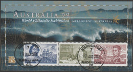AUSTRALIA - USED 1999 $1.35 Stamp Show '99 Navigator Souvenir Sheet - Used Stamps