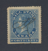 Canada Revenue Bill Stamps 1st Series #FB13-40c Used Straight Edge GV= $75.00 - Steuermarken