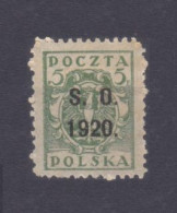 1920 Poland Eastern Silesia 1 Overprint - # 102 - Unused Stamps