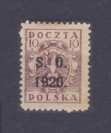 1920 Poland Eastern Silesia 2 Overprint - # 103 - Unused Stamps