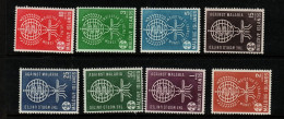 Maldives Cat 87-94 1962 Malaria Eradication, Mint Never Hinged - Maldives (...-1965)