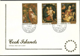 Cook Islands 1986 Mi 1125-1127 FDC  (FDC ZS7 CKI1125-1127) - Madonnen