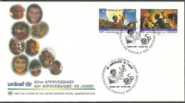 UNO Geneva 1996 Mi 301-302 FDC  (FDC ZE1 UNG301-302) - Fairy Tales, Popular Stories & Legends