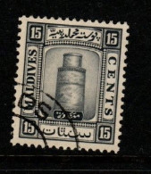 Maldives Cat 16 1933 Minirat Juma Mosque 15c Blackish Grey,used - Malediven (...-1965)