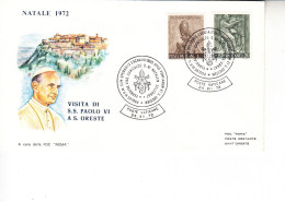 VATICANO 1972 - Annullo Speciale Visita Papa Paolo VI A S. Oreste - Natale - Cartas & Documentos