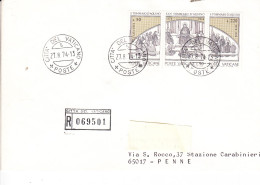 VATICANO 1974 - Raccomandata Per Penne (Pescara) - Sassone 558/60 - Briefe U. Dokumente