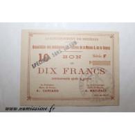 08 - MEZIERES BRAUX - BON DE 10 FRANCS 1915 - CAISSE D'EPARGNE - SPECIMEN - DV - Zonder Classificatie