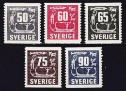 1954. Sweden. Rock Carvings. Unused. Mi. Nr. 396-400 - Ungebraucht
