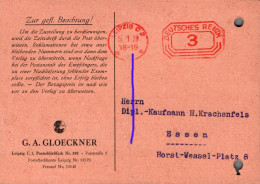 G9484 - Leipzig - Firmenpost Rechnung - Freistempel Freistempler - Maschinenstempel
