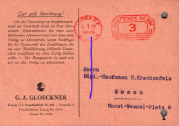 G9484 - Leipzig - Firmenpost Rechnung - Freistempel Freistempler - Máquinas Franqueo