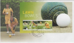 Australia 2012 Lawn Bowls Souvenir Sheet  First Day Cover - Marcofilie