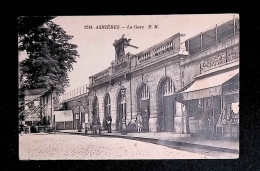 Cp, Chemin De Fer, La Gare, 92, Asnières, Commerce, Voyagée, Ed. Anc. Etab. Malcuit - Stazioni Senza Treni