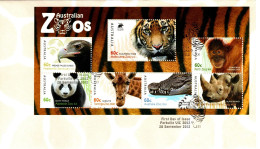 Australia 2012 Australian Zoos,Miniature Sheet,FDI - Postmark Collection