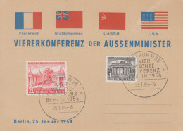 Carte  Maximum  1er  Jour    ALLEMAGNE  BERLIN    Conférence   Des   Quatre    1954 - Maximum Cards