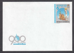 Austria 22/1994 - 900 Years Neunkirchen, Post. Stationery, Cover, Mint - Briefe