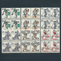 1963 CHECOSLOVAQUIA—DEPORTE 1251/1256—SERIE COMPLETA EN BLOQUE 1150/1155 - Gebraucht