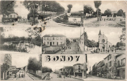 FRANCE - Bondy - L'Eglise - Multivues - Oblitération Ambulante - Carte Postale Ancienne - Bondy