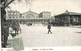 FRANCE - Paris - La Gare De L'Est - Animé -  Carte Postale Ancienne - Nahverkehr, Oberirdisch