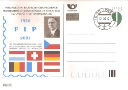 CDV A 74 Czech Republic FIP 75th Anniversary 2001 NOTICE POOR SCAN, BUT THE CARD IS FINE! - Other & Unclassified