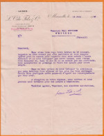 Lot De 2 Courriers  Thème Pub  " LAINES "  De La Sté  L.ODE.FILS Et Cie à MARSEILLE  1928  Pour CEILHES Hérault - Cartas & Documentos