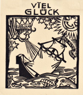 Viel Glück - Jahreswechsel Exlibris Ex-libris Bookplate - Bookplates