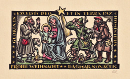 Fohe Weihnacht Dagmar Novacek - Exlibris Ex-libris Bookplate - Bookplates