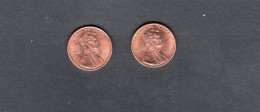 USA - Lot 2 Pièces 1 Cent Lincoln Memorial Penny 1994/94D TTB/VF  KM.201a - 1959-…: Lincoln, Memorial Reverse