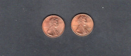 USA - Lot 2 Pièces 1 Cent Lincoln Memorial Penny 1995/95D SPL/AU  KM.201a - 1959-…: Lincoln, Memorial Reverse