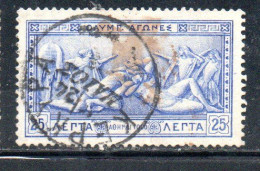 GREECE GRECIA ELLAS 1906 GREEK SPECIAL OLYMPIC GAMES ATHENS STRUGGLE OF HERCULES AND ANTEUS 25l USED USATO OBLITERE' - Usati