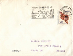 N°868 V -timbre Sur Lettre Monaco - - Briefe U. Dokumente