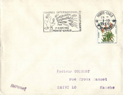 N°875 V -timbre Sur Lettre Monaco - Storia Postale