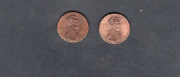 USA - Lot 2 Pièces 1 Cent Lincoln Memorial Penny 1998/98D   KM.201a - 1959-…: Lincoln, Memorial Reverse