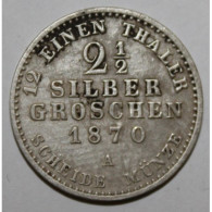 ALLEMAGNE - KM 486 - 2 1/2 SILBER GROSCHEN 1870 A - Berlin - Wilhelm I - TB - Andere & Zonder Classificatie