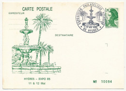 Entier Repiqué - 1,70 Liberté - HYERES -  Expo 85 - Cartoline Postali Ristampe (ante 1955)