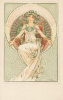 Alphonse MUCHA * CPA Illustrateur Alfons Mucha Art Nouveau Jugendstil * Femme Médaillon - Mucha, Alphonse
