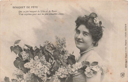 FANTAISIES - Femme - Bouquet De Fête - Carte Postale Ancienne - Mujeres