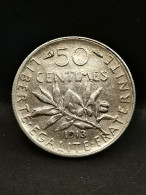 50 CENTIMES SEMEUSE ARGENT 1913 / FRANCE SILVER - 50 Centimes