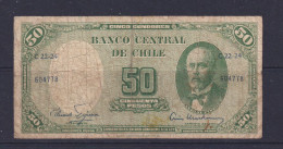 CHILE - 1960 50 Pesos Circulated Banknote - Cile