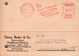 G9502 - Mageburg Sudenburg Maschinenfabrik - Firmenpost - Chemnitz Hilbersdorf - Freistempel Freistempler - Macchine Per Obliterare (EMA)