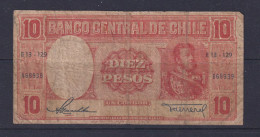 CHILE - 1947-58 10 Pesos Circulated Banknote - Chile