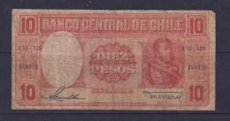 CHILE - 1947-58 10 Pesos Circulated Banknote - Chili