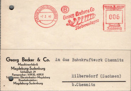 G9506 - Mageburg Sudenburg Maschinenfabrik - Firmenpost - Chemnitz Hilbersdorf - Freistempel Freistempler - Macchine Per Obliterare (EMA)