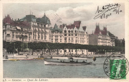 SUISSE - Genève - Quai Du Léman - Colorisé - Carte Postale Ancienne - Genève