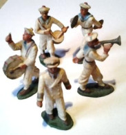 Figurines Fanfare Marine Clairon Cymbale Tambour Grosse Caisse Officier STARLUX   _DSP248 - Zinnsoldaten