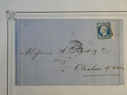 DH10 FRANCE BELLE LETTRE 1857 BORDEAUX   A CHALON    +   N° 14 BORD  ++ AFF. INTERESSANT++ - 1853-1860 Napoleone III