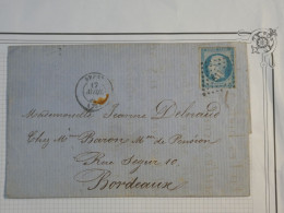 DH10 FRANCE BELLE LETTRE  ++ 1858 BREST A   BORDEAUX +    N° 14 + AFF. INTERESSANT++   ++ - 1849-1876: Periodo Clásico