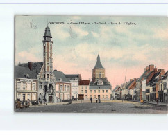 ORCHIES : Grande Place, Beffroi, Rue De L'Eglise - état - Orchies