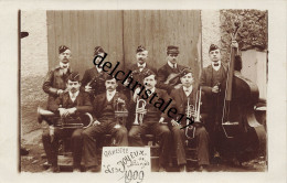 CPA 83 0015 BARJOLS - TRÈS RARE - Carte Photo Orchestre Des Joyeux De BARJOLS 1909 - Animée écrite - Barjols