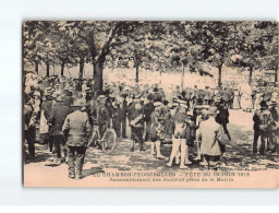 LE CHAMBON FEUGEROLLES  : Fête Du 15 Juin 1913, Rassemblement Des Sociétés Place De La Mairie - état - Le Chambon Feugerolles