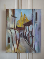 LP PARMA (XXème) "Rêve" Vue De Ruelle Acrylique Sur Toile - Olieverf